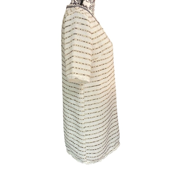 SUNCOO Cream and Black Short Sleeves Dress Sz-12 - Picture 2 of 6